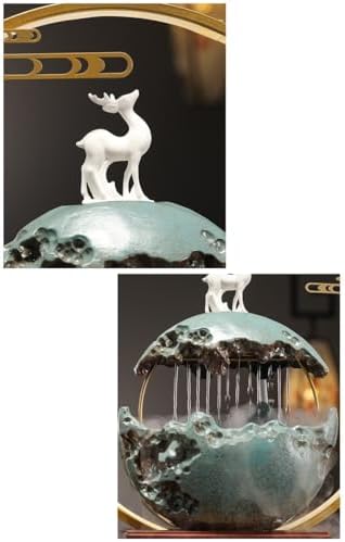 Indoor Circular Water Fountain Desk Decor Zen Waterfall