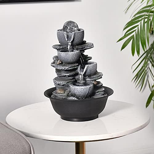 CLoxks XRXwuf689 Desktop Water Fountain with 4-Stage Bowl and Automatic Pump