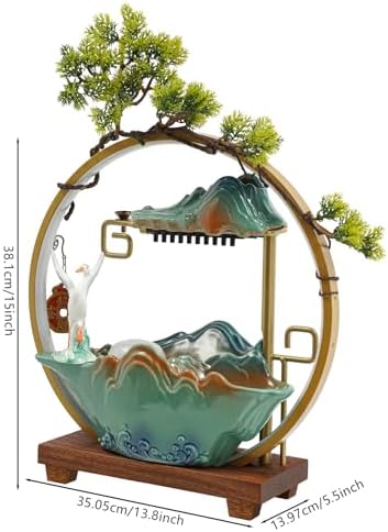 Zivisamt Crane Tabletop Water Fountain with LED Light Mist