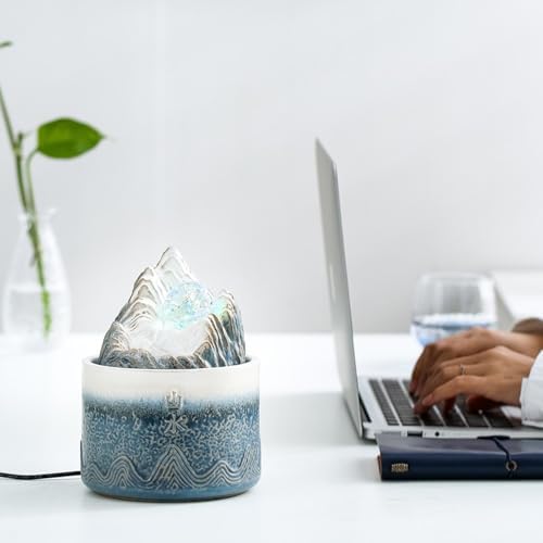Brown Ceramic Desktop Fountain for Home Decor