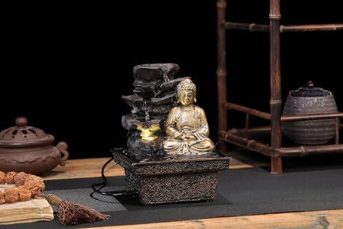 Seyee Bro Tabletop Water Fountain Buddha Statue