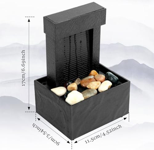 Dark Blue Tabletop Fountain with Light and Sound