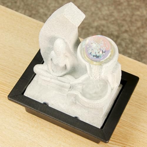 TiCin Tabletop Water Fountain with Spinning Ball Light