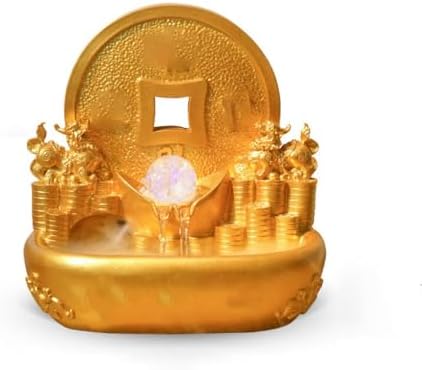 JUNXIAN Tabletop Waterfall Fountain for Home Office Living Room Desk Decoration