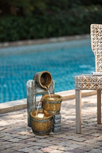 Elegant 3-Tier Bucket Fountain with LED Lights