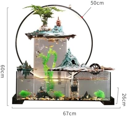 Tabletop Fountain with Water Circulation and Miniature Plants