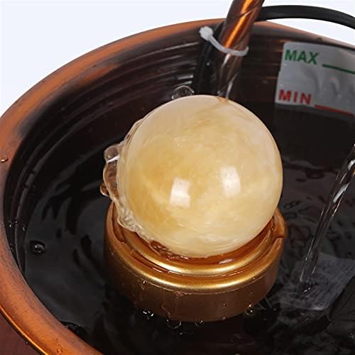 Desktop Fountain - Indoor Waterfall Decoration with Green Planting Tray and Feng Shui Symbol