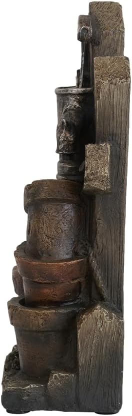 Charming Water Fountain with LED Light and Antique Pump Design
