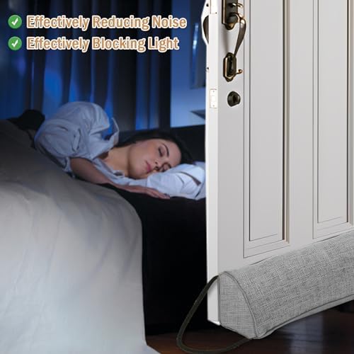 36 Inch Triangle Door Draft Stopper with Hanging Loops - Gray