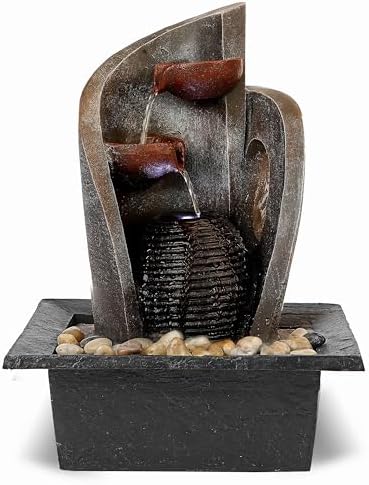 Fathers Den 16 Inch Waterfall Fountain with LED Lights