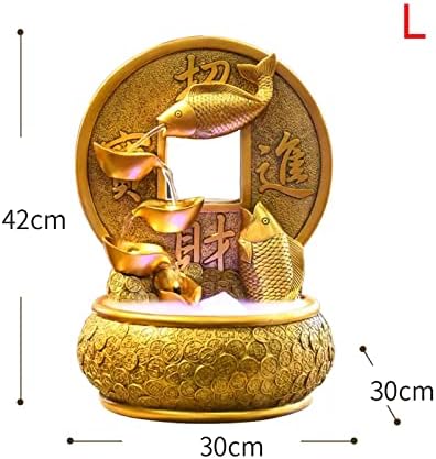 Golden Koi Indoor Waterfall Fountain with LED Light