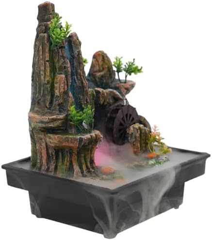 Indoor Rockery Fountain with Goldfish and Waterfall Decor