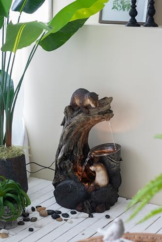 Charming Decorative Water Fountain with Otter Design and Pump