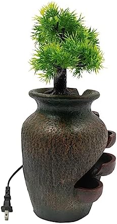 Tabletop Fountain 25W Mini Waterfall Indoor Decor 87 Inch Brown