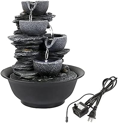 106 Inch Rock Water Fountain with LED Light for Home Office
