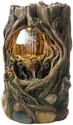 Artistic Indoor Fountain Stump for Desk Relaxation