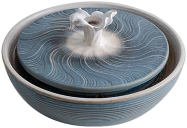 Mini USB Ceramic Water Fountain for Office Desk and Home Decor Blue