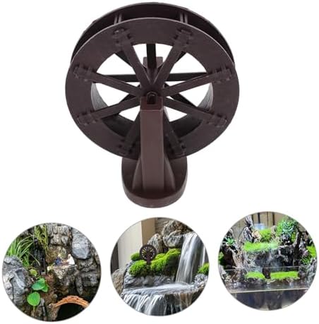 Cabilock Micro Landscape Water Wheel Fountain Replacement Part with Bracket for Fish Tank and Indoor Garden