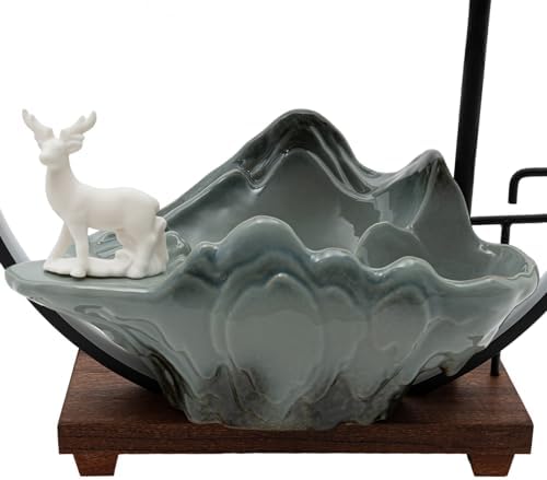Tabletop Fountain with Glowing Circle and Deer