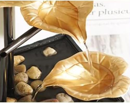 Iron Desktop Fountain with Lotus Design for Zen Meditation and Home Decor