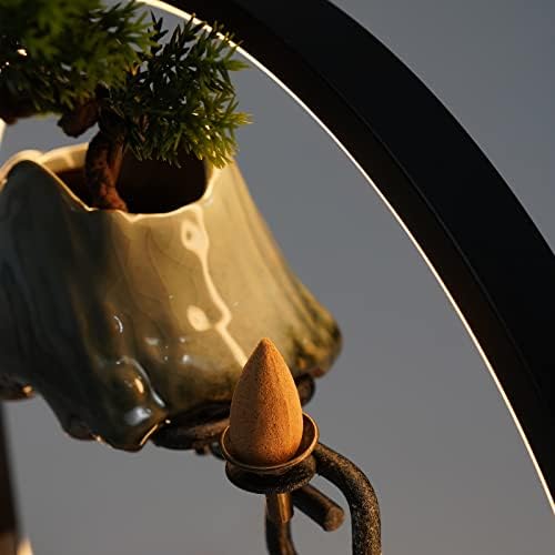 Hanmorfarbi Tabletop Fountain with LED Light Loop and Mist