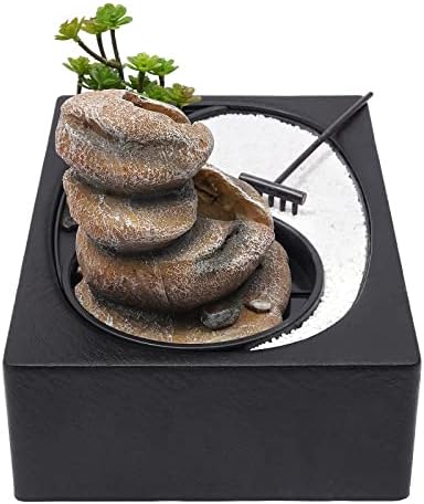 Tabletop Water Fountain with LED Light for Office Home and Bedroom Decor