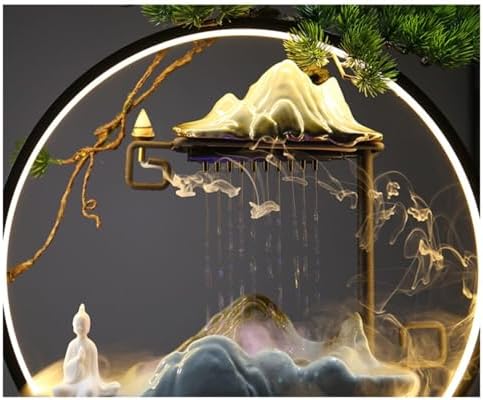 AQWASYUTER Zen Waterfall Desk Fountain with LED Light