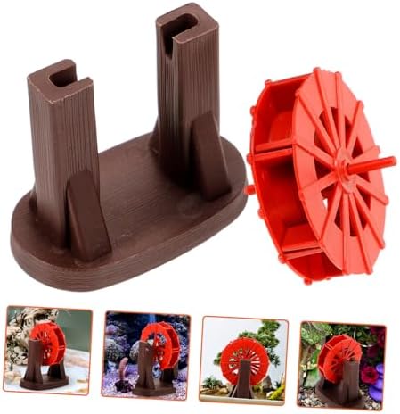 Vintage Style Micro Water Wheel Fountain Decor for Fish Tank and Zen Garden
