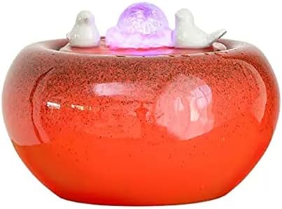 XRXwuf689 Red Ceramic Desktop Water Fountain