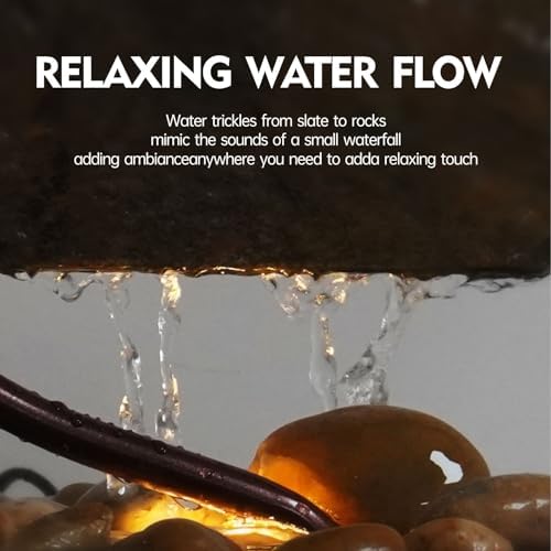 Indoor Waterfall Fountain with Light for Home Office Decor