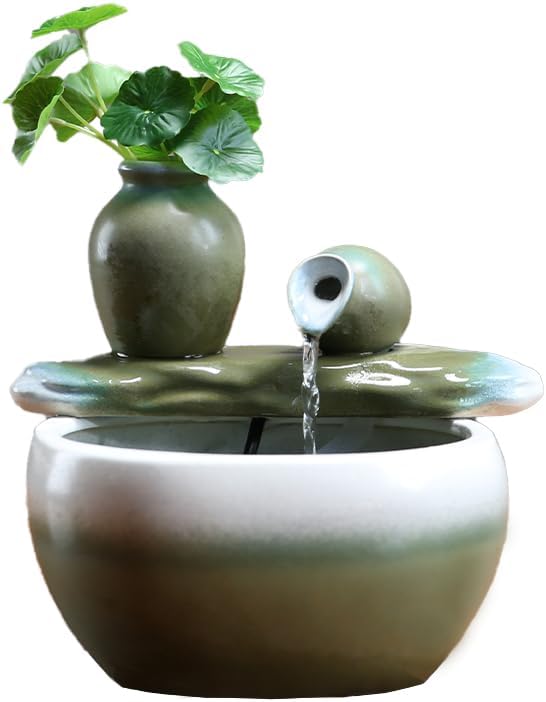 Ceramic Zen Water Fountain Desktop Decor