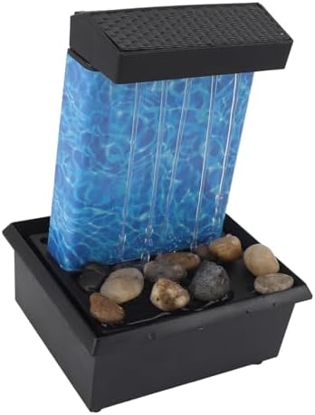 Indoor LED Waterfall Tabletop Fountain with River Rocks