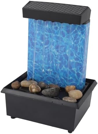 Indoor LED Waterfall Tabletop Fountain with River Rocks