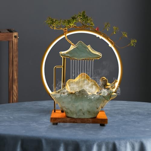 Zen Desktop Water Fountain with LED and Fog