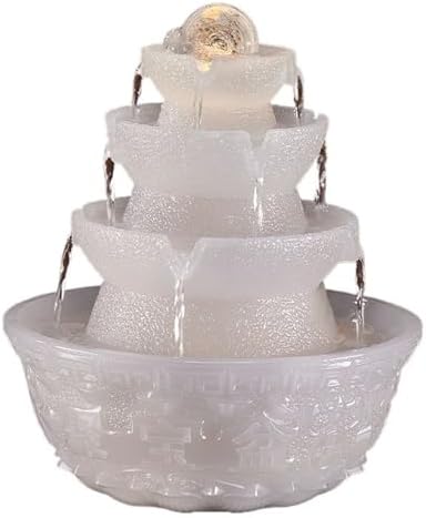 Elegant Indoor Water Fountain with LED Lights for Meditation and Relaxation