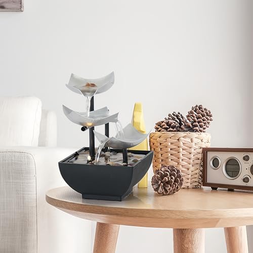 Fengshui Caishen Tabletop Water Fountain for Meditation and Relaxation
