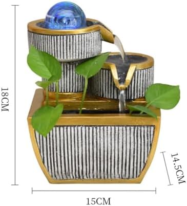 Crystal Water Fountain with Zen Decor for Home Tabletop