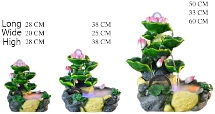 Elegant Desktop Water Fountain with Lotus and Flowing Water