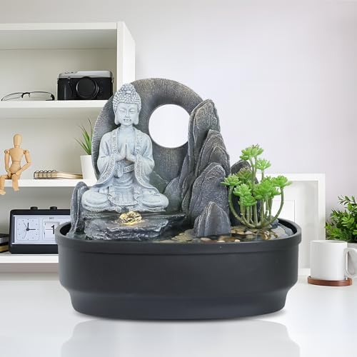 Zen Buddha Desktop Water Feature Fountain for Home Office