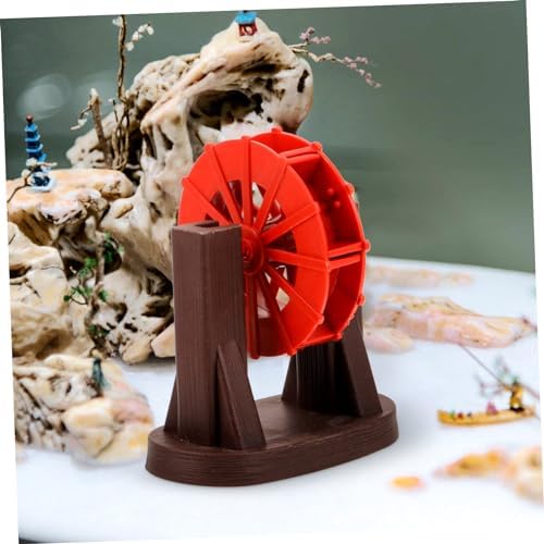 Vintage Style Micro Water Wheel Fountain Decor for Fish Tank and Zen Garden