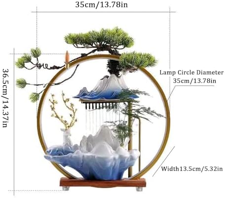 Zen Indoor Waterfall Fountain with Mist and LED Light