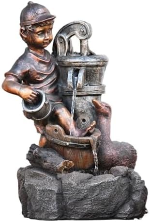 Elegant Copper Imitation Resin Tabletop Water Fountain