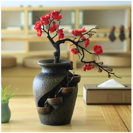 Modern Bonsai Rockery Water Fountain - Resin Tabletop Decor