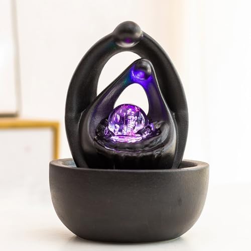 Modern Minimalist Ceramic Tabletop Fountain Black