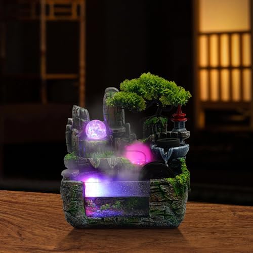 1181x787x1181inch Tabletop Water Fountain with LED Lights and Rolling Bubble Balls