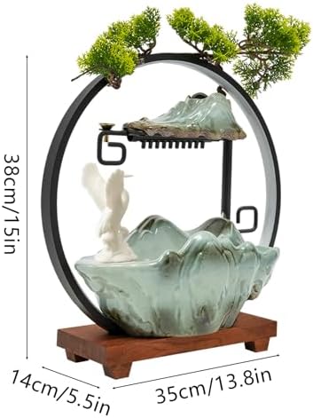 Emmliy Tabletop Water Fountain with LED Light Mist