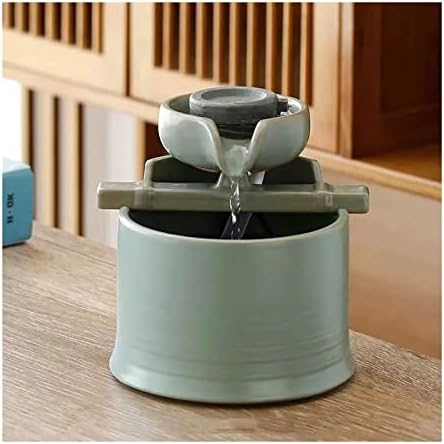 Elegant Ceramic Desktop Water Fountain for Home Office and Living Room