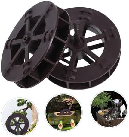 Cabilock 2pcs Rotating Water Wheel Fountain Decor