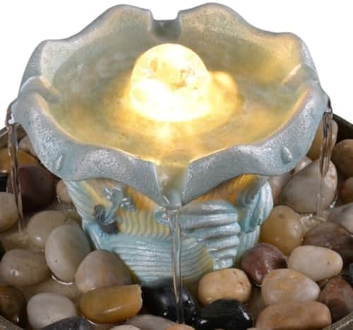 Elegant Resin Tabletop Fountain with Dynamic Water Flow