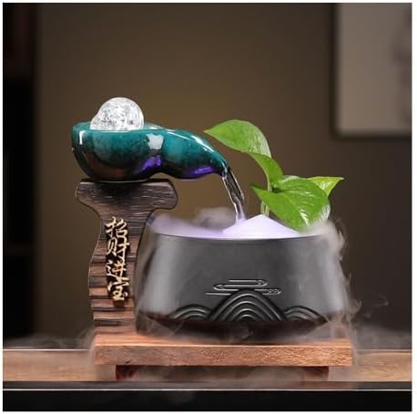 Modern Minimalist Tabletop Fountain with Wealth Flow and Humidifier Function
